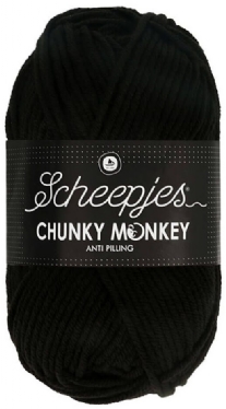 Chunky Monkey acrylwol 100 gram 1002 zwart
