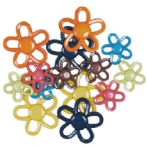 OUTLET Kunststof aannaaibare sierknopen, Crazy Daisy, 14 stuks