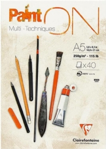 Paint on verfpapier/tekenpapier A5, 250 gr, 40 vel