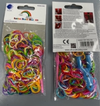 OUTLET Rainbow bands/loombandjes, mini kit, 300 stuks, assortiment