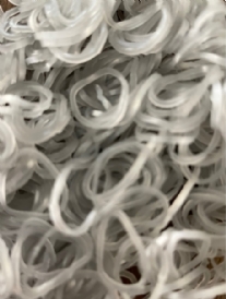 OUTLET Rainbow bands/loombandjes, 600 stuks, zilver