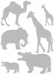 OUTLET Deco glass decoratie stickers, wilde dieren