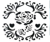 OUTLET Iron on flock motief, zwart,  roos
