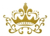 OUTLET Iron on glitter goud motief, kroon