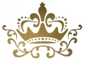 OUTLET Iron on fijn glitter goud motief, kroon