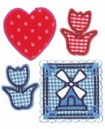 OUTLET Applicaties zelfklevend, dutch fantasy 2 , set van 4 stuks