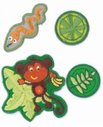 OUTLET Applicaties zelfklevend, jungle love 1, set van 4 stuks