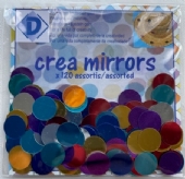 OUTLET Alu spiegeltjes rond, doorsnee 1 cm, assortiment 120 stuks