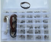 OUTLET Startdoos metalen schuifletters met strass 145 delig