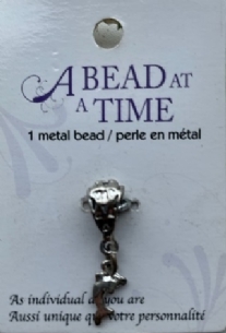 OUTLET Metalen kraal zilver met bedeltje, dolfijn
