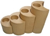 OUTLET Eco shape waxinelichthouders halve maan, set in 4 maten 