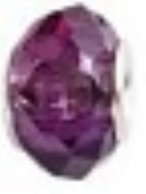 OUTLET Glazen facetkraal pandora met zilveren kern, amethyst,  3 stuks