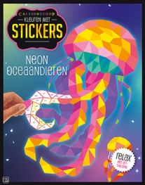 Kleuren met stickers, neon oceaandieren
