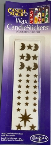 OUTLET kaarsenstickers van was, maantjes en sterren, brons