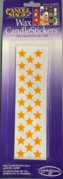 OUTLET Kaarsenstickers van was, sterren geel