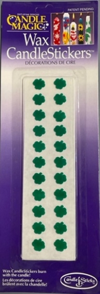OUTLET kaarsenstickers van was, klaverblaadjes groen