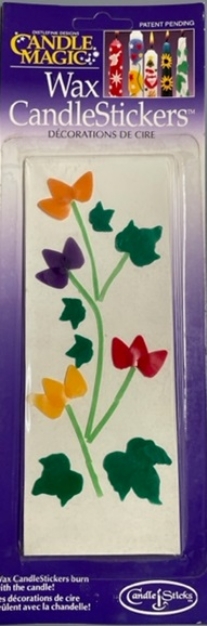 OUTLET kaarsenstickers van was, zomerbloemen