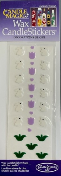 OUTLET kaarsenstickers van was, konijntjes en tulpen