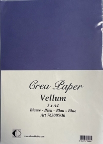 OUTLET Vellum papier, A4, blauw, 5 vel
