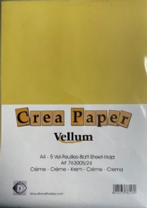 OUTLET Vellum papier, A4, creme, 5 vel