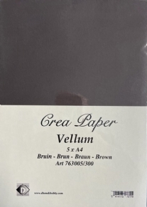 OUTLET Vellum papier, A4, bruin, 5 vel
