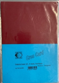 OUTLET Kaart met ribbelstructuur, A5 diabolo, bordeaux, 6 vel
