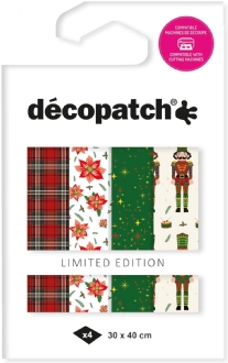 Decopatchpapier 30 x 40 cm, 4 vel, kerst - de notenkraker