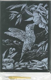 OUTLET Krasfolie / kraskaart, A4, zilver, kolibri