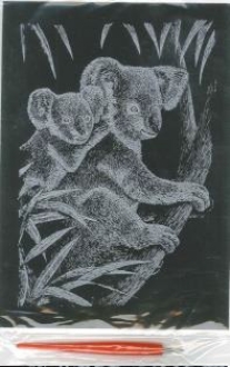 OUTLET Krasfolie / kraskaart, A5, zilver, Koala
