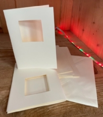 OUTLET Wenskaarten passepartout vierkant 5 st, creme