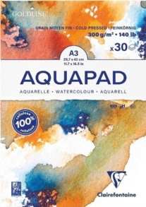 Clairfontaine Goldline Aquapad aquarelbloc, 300 gr, A3, 30 vel
