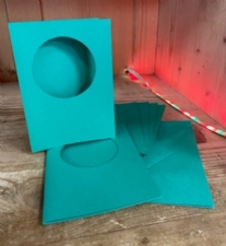 OUTLET Wenskaarten passepartout rond 5 st, groen