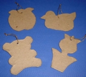OUTLET Eco shape ornamenten, lente, assortiment 4 stuks