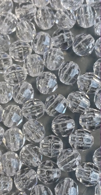 OUTLET Acryl facetkralen 10 mm, kristal, 50 stuks