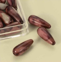 OUTLET Gemarmerde kunststof kralen waterdruppel 20x6mm, 16 stuks, bruin