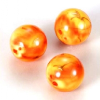 OUTLET Oil paint jewelry kralen rond 18 mm, 6 stuks, oranje
