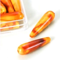 OUTLET Oil paint jewelry kralen waterdruppel 30 x 8 mm, 8 stuks, oranje