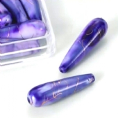 OUTLET Oil paint jewelry kralen waterdruppel 30 x 8 mm, 8 stuks, lavendel