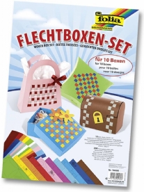 Vlechtdozen, set voor het maken van 10 doosjes
