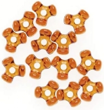 OUTLET Tri kralen 10 mm, 500 stuks, bruin transparant
