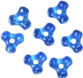 OUTLET Tri kralen 10 mm, 500 stuks, blauw transparant