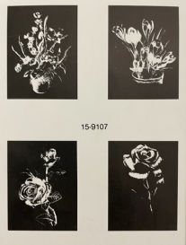Mini krasfolie / kraskaarten , 4 platen, bloemen