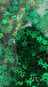 OUTLET Pailletten ster, 10 gram, ca 1000 stuks, groen