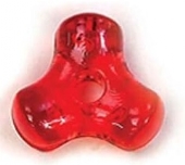 OUTLET Tri kralen 10 mm, 500 stuks, rood transparant