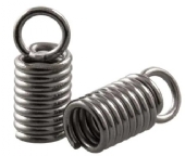 OUTLET Leerkapjes/veterklemmen spiraal, 8 x 4 mm, 40 stuks, antraciet