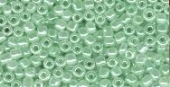 OUTLET Glazen kraaltjes/borduurkraaltjes/rocailles ceylon, 2 mm (11/0), 6 gram,  albast groen