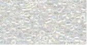 OUTLET Glazen kraaltjes/borduurkraaltjes/rocailles rainbow, 2 mm (11/0),  6 gram , kristal AB
