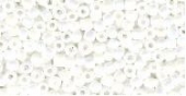 OUTLET Glazen kraaltjes/borduurkraaltjes/rocailles rainbow, 2 mm (11/0),  6 gram , wit