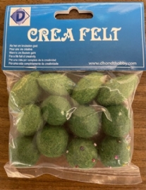 OUTLET Viltkralen / Viltparels ovaal en rond, 12 stuks, groen