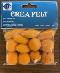 OUTLET Viltkralen / Viltparels ovaal en rond, 12 stuks, oranje